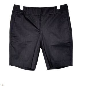 Ann Taylor Factory Wms 2 Black Bermuda Shorts Pockets Mid Rise Summer